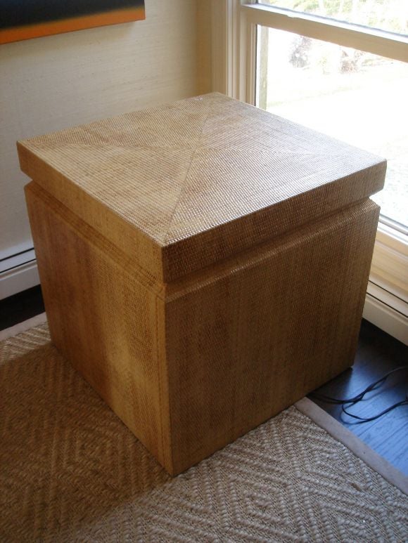 A Grasscloth Wrapped Table   2