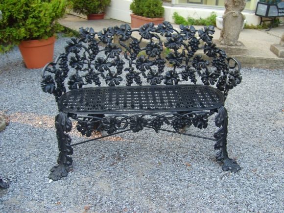 A Pair of Wrought Iron Benches