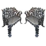 A Pair of Wrought Iron Benches