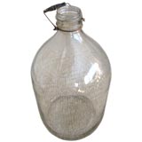 A Large Handblown Bottle with handle Antique A Large Handblown Bottle with handle