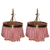 A Pair of Edwardian Hanging Shade Fixtures