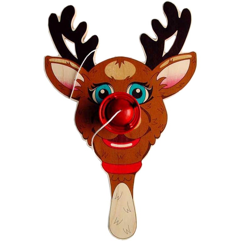 Jeff Koons- RUDOLPH THE RED-NOSED REINDEER PADDLE BALL