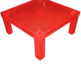 Red Metal Coffee Table by  Mathieu Mategot