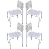 A set of Four Metal and Mesh Chairs by Thonet