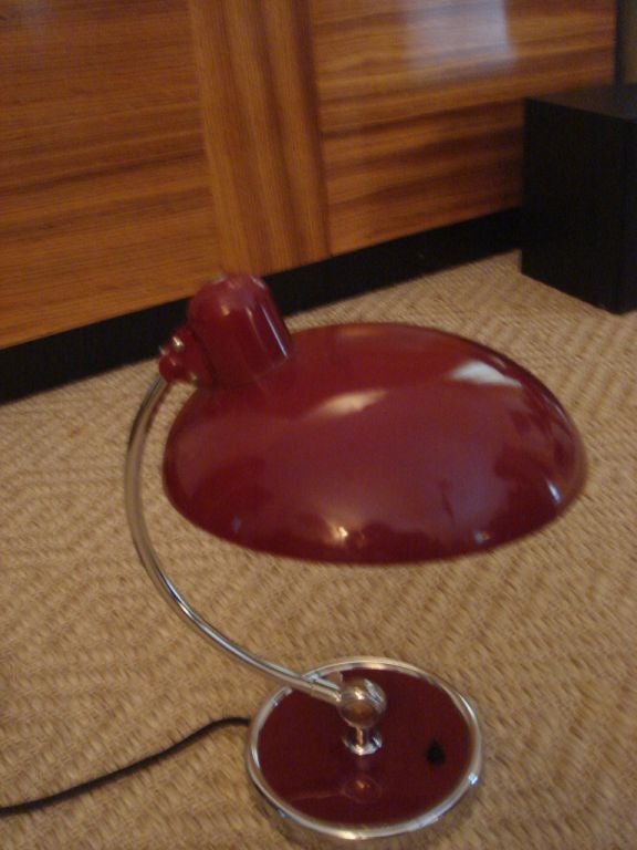 A Blood Red Bauhaus Desk Lamp by Christian Dell