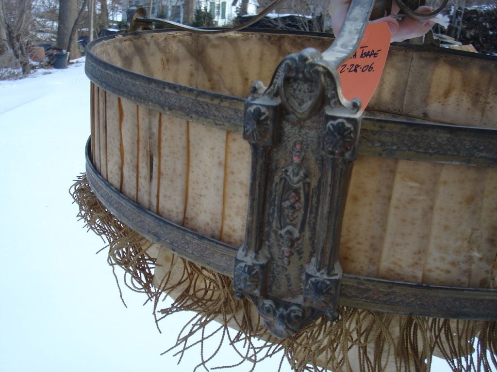 A Napolean III hanging Light with Fringe 4