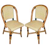 Paire de chaises de café classiques Drucker:: probablement fabriquées par Poitoux