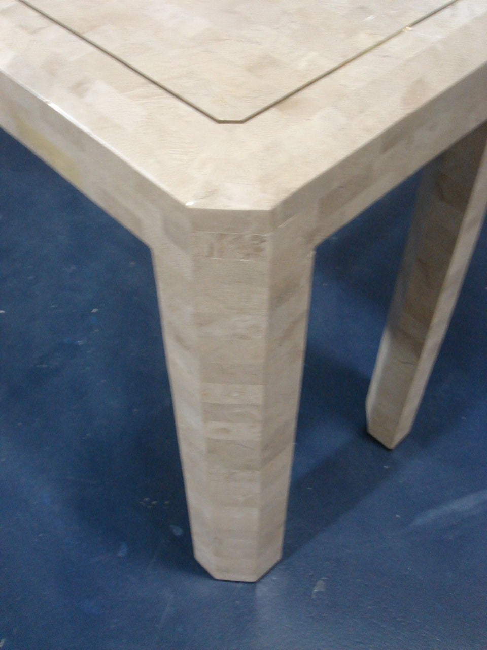 A Maitland Smith Stone Tile and Brass-inlaid Console or Sofa Table
