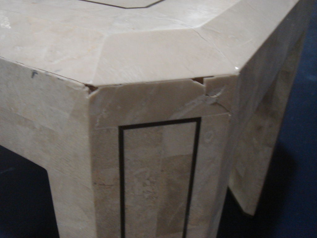 A Maitland Smith Stone Tile and Brass-inlaid End Table 1