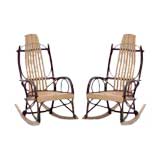 Amish rustic bentwood hickory and oak adult rockers