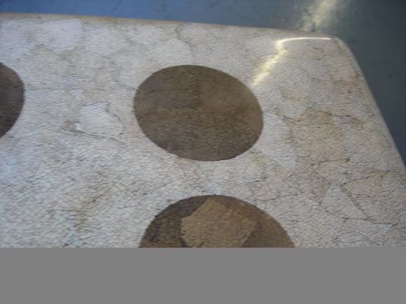 A MAITLAND SMITH  EGGSHELL DICE TABLE POSSIBLY BY KARL SPRINGER