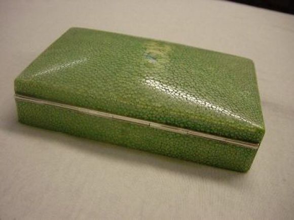 SHAGREEN AND STERLING SILVER ASPREY BOX