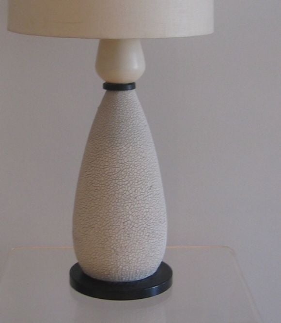 A Pair of 60's Sculptured Black & White Lamps