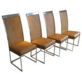 Milo Baughman set of 4 chairs