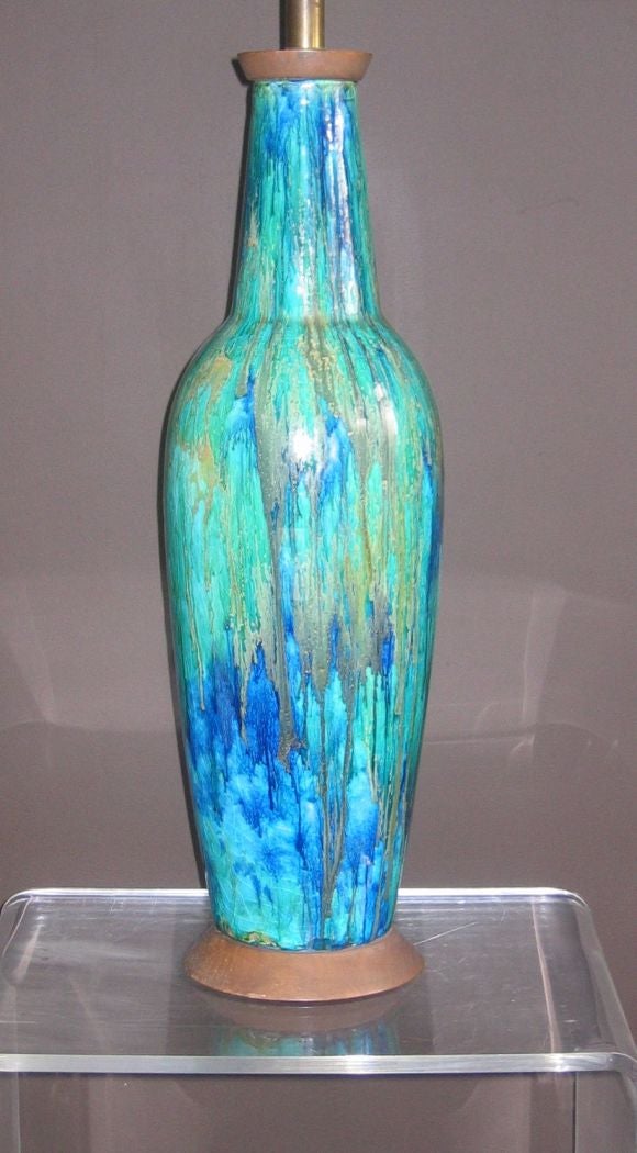 Circa 50's Hand Painted Lamp