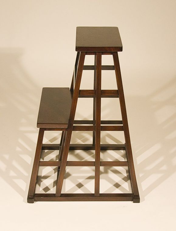 Japanese JAPANESE DARK ELM STEP LADDER