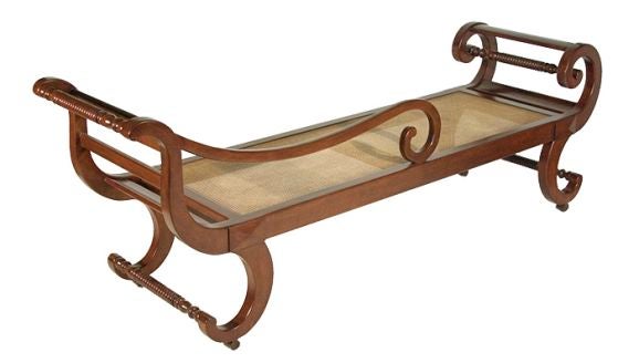 A PORTUGESE COLONIAL MAHOGANY CHAISE For Sale 4
