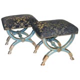Pair of Swedish Parcel Gilt Benches