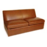 Armless satin leather sleeper sofa