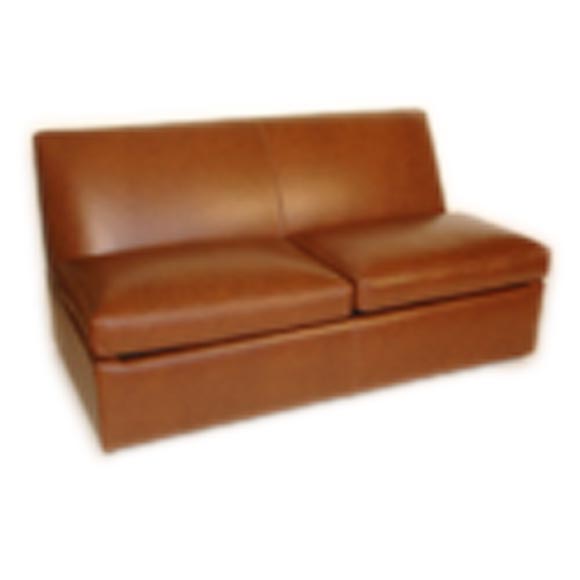 Armless satin leather sleeper sofa For Sale
