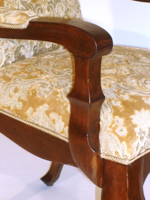Queen Anne Style Cartouche Back Arm Chair For Sale 1