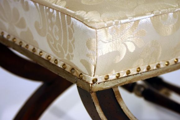 The Elms Empire Style Mahogany and Parcel Gilt Bench