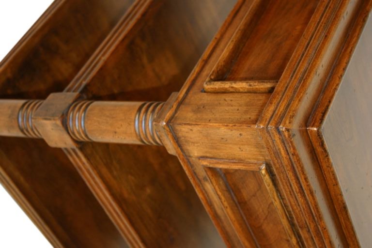 A Walnut Library Table on Casters