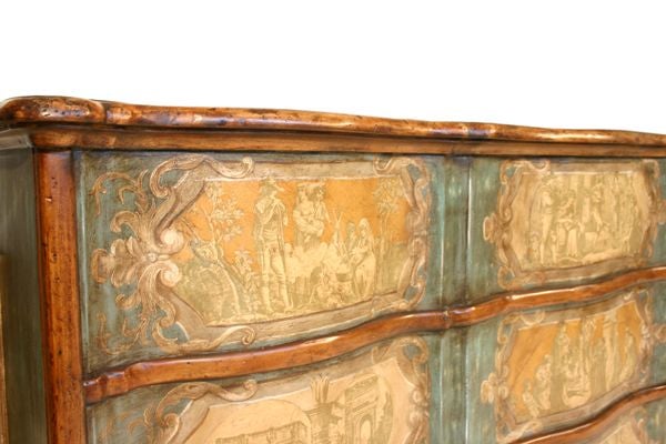 American THE NORMAND DECOUPAGE AND FAUX PAINTED DESK For Sale
