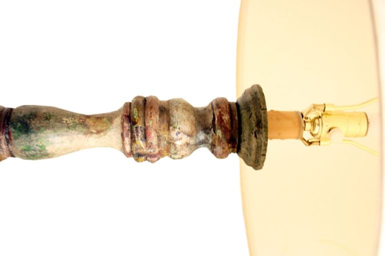 POLYCHROME MOLAVE ALTAR STICKS AS LAMPS