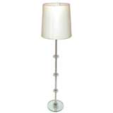An Art Deco Glass And Mirror Tall Lamp