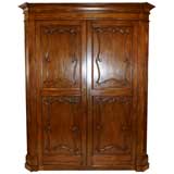 Antique A French Provinicial Style Walnut Armoire as a kitchenette