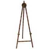 Antique THE MEDALLION FAUX BAMBOO EASEL WITH ADJUSTABLE BRASSES