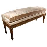 A HANDSOME LOUIS XVI STYLE GILTWOOD BENCH