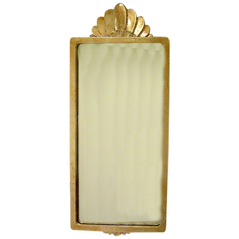 THE ANTHEMION ART DECO STYLE GILTWOOD MIRROR For Sale