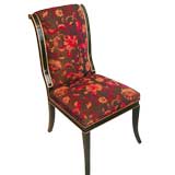 THE DUPONT REGENCY STYLE BLACK LACQUER SIDE CHAIR
