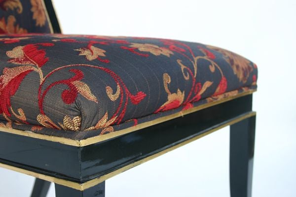 THE DUPONT REGENCY STYLE BLACK LACQUER SIDE CHAIR