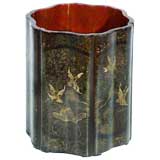 JAPANESE LACQUER PAPIER MACHE VESSEL