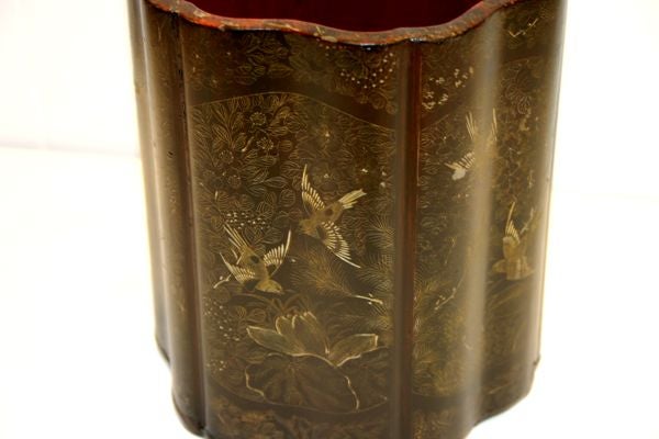 JAPANESE LACQUER PAPIER MACHE VESSEL