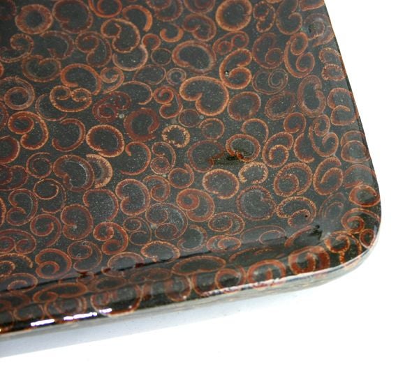 A  PAIR OF JAPANESE PALM-WOOD LACQUERED TRAYS