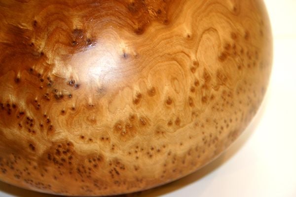 Carved BIRD'S EYE MAPLE BURL VASE For Sale