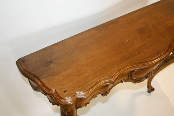 Italian Provincial Walnut Console Table