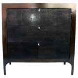 Vintage An Art Deco Stingray and Walnut Three-Drawer Commode