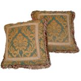 Pair of English Silk Brocade  Pillows