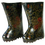 Vintage A PAIR OF CHINESE LEATHER SNOW  BOOTS