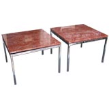 Tables d
appoint vintage KNOLL à plateau en marbre (étiquetée)