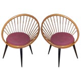 Fun Pair of Spherical Sunburst Chairs Att. Gio Ponti