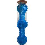 Rare Blue Capiz Shell Hanging Light