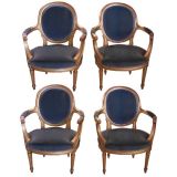 Louis XVI (Style) French Arnchairs with Gold Gilding (4 avail.)
