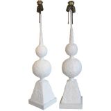 Geometric Modern French Plaster (Giacometti style) Lamps