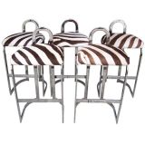 Fabulous Zebra Hide & Chrome Barstools